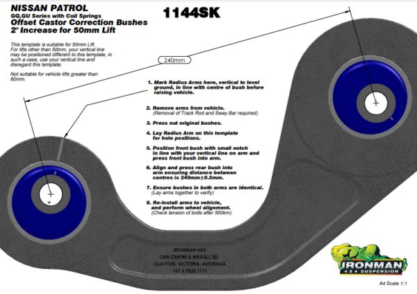 Y61 POLYURETHANE CASTER CORRECTION – 2° OFFSET