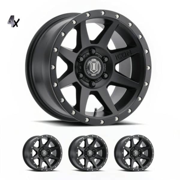 SILVERADO/SUBURBAN/SIERRA 1500 (17×8.50) 4x REBOUND SATIN BLACK 6×5.5″ (0 OFFSET)