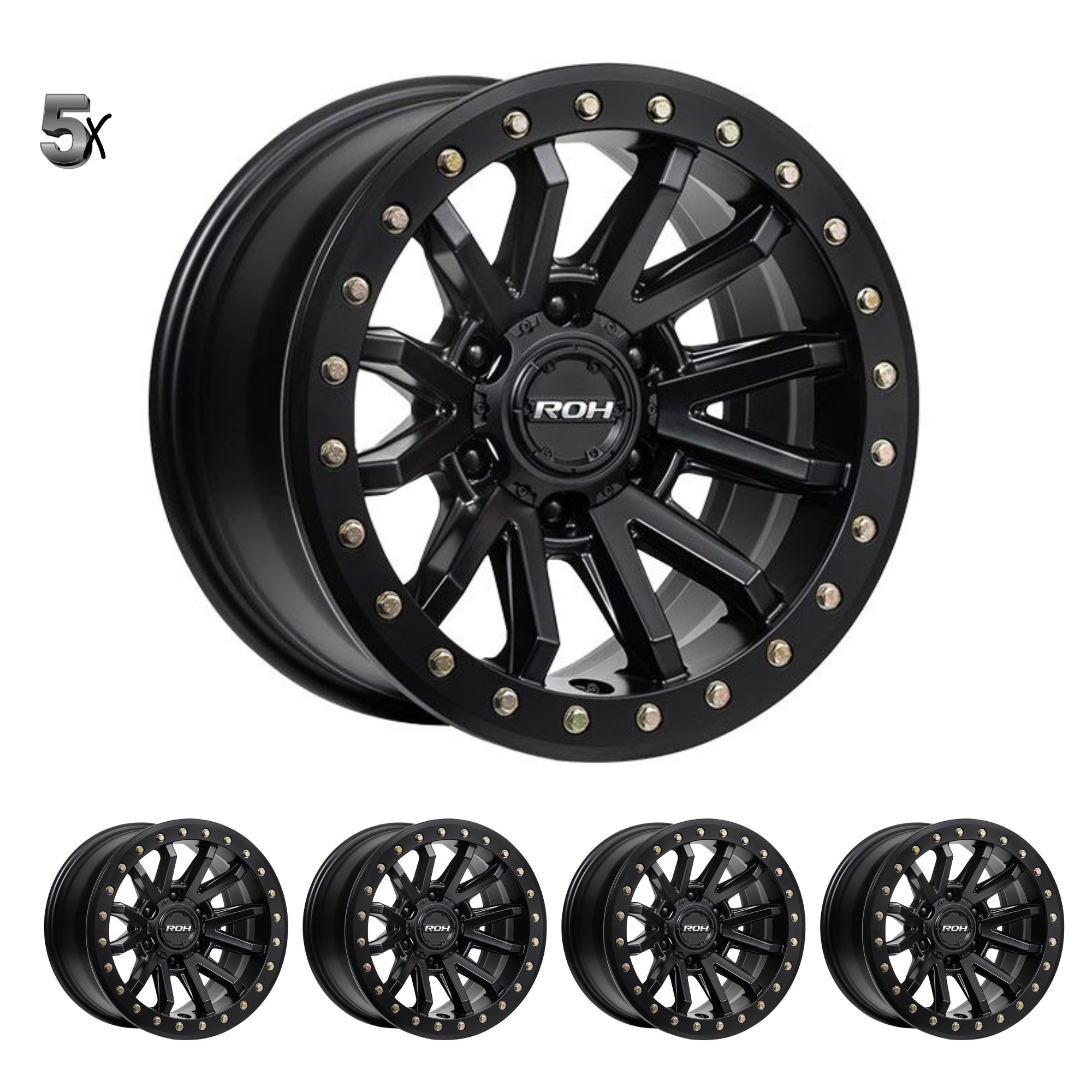 Y61 (17X9) 5x Zullo Matte Black wheels (6/139) -12 OFFSET