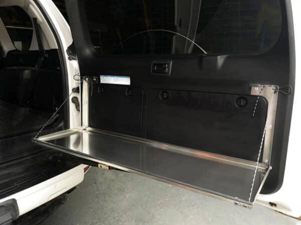 Prado150/GX460 Rear Door Drop Down Table  [Natural Stainless]