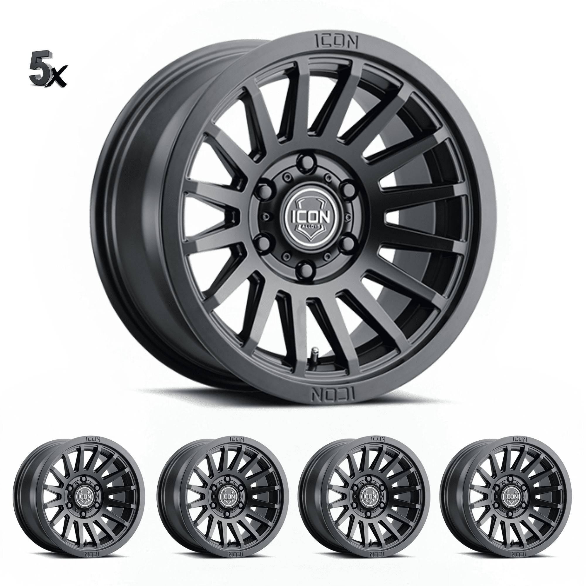 Y61 (17×8.5) 5x RECON SLX SATIN BLACK 6×5.5″ (0 OFFSET)